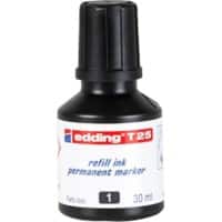 Recharge d'encre pour marqueurs permanents edding T 25 - Noir - 30 ml