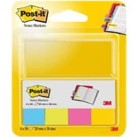 Post-it Index Rechthoekig 2 x 3,8 cm Kleurenassortiment 6704U 4 Stuks à 50 Strips