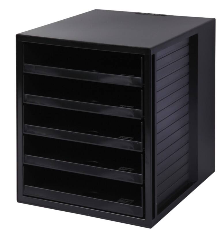 HAN Ladesysteem Kunststof, PS (Polystyreen) Zwart 5 Lades 27,5 x 33 x 32 cm