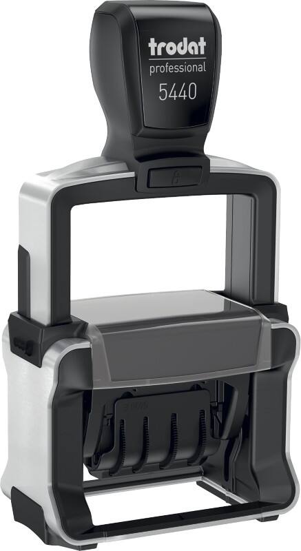 Trodat Professional 5440 (NL) datumstempel, afdrukgrootte 49 x 28mm., max. 2 regels tekst boven en onder de datum