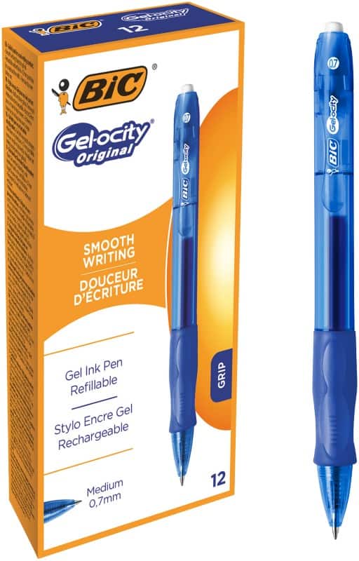 BIC Velocity Intrekbaar Rollerballpen Blauw 0,4 mm Medium Kegelvormig Navulbaar 12 Stuks