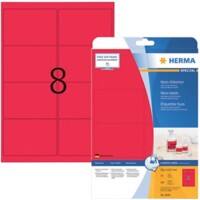 Étiquettes universelles HERMA 5046 Adhésif A4 Rouge fluo 99.1 x 67.7 mm 20 Feuilles de 8 Étiquettes