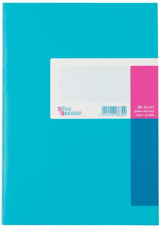 Cahier König & Ebhardt A4 Bleu Couverture en carton Ligné 40 feuilles