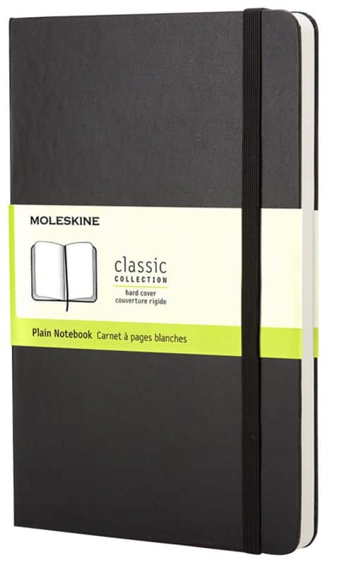 Cahier MOLESKINE A5 Page blanche Dos en carton collé Noir Non perforé 240 pages