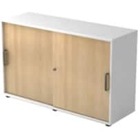 Armoire à portes coulissantes Hammerbacher Aggloméré 1 Étagère Verrouillable 1200 x 400 x 748 mm Blanc, Brun