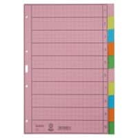 Leitz Blanco Tabbladen A4 Kleurenassortiment 10 tabs Karton 4 Gaten 4340 10 Stuks