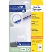 AVERY Zweckform Ultragrip Laser Etiketten 3490 Klevend A4 Wit 70 x 36 mm  30 Vellen à 24 Etiketten