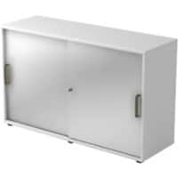 Armoire à portes coulissantes Hammerbacher Aggloméré 1 Étagère Verrouillable 1200 x 400 x 748 mm Argenté, blanc