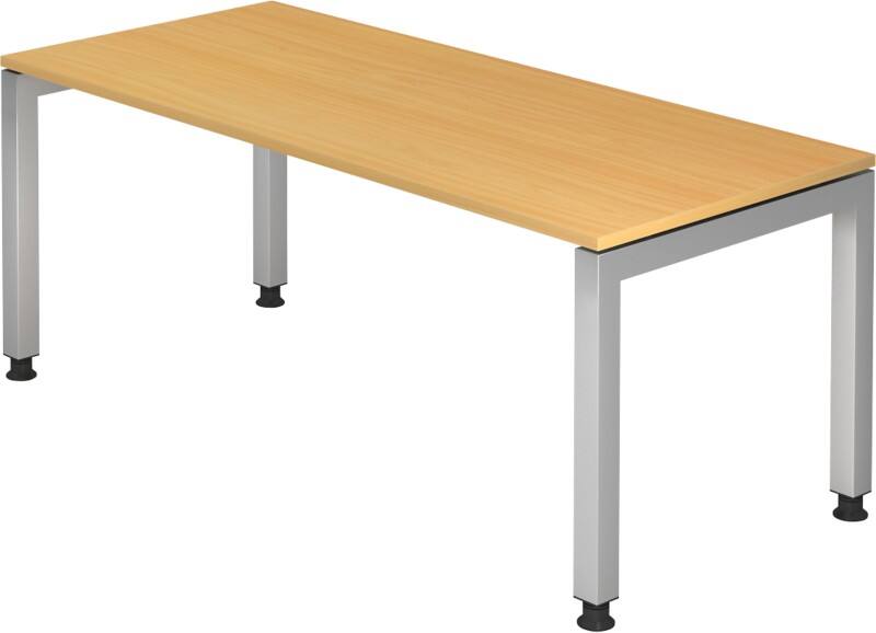 Bureau Hammerbacher J Series VJS Hauteur ajustable Rectangulaire Hêtre 4 pieds métalliques 1800 (L) x 800 (P) x 760 (H) mm Acier, Aggloméré