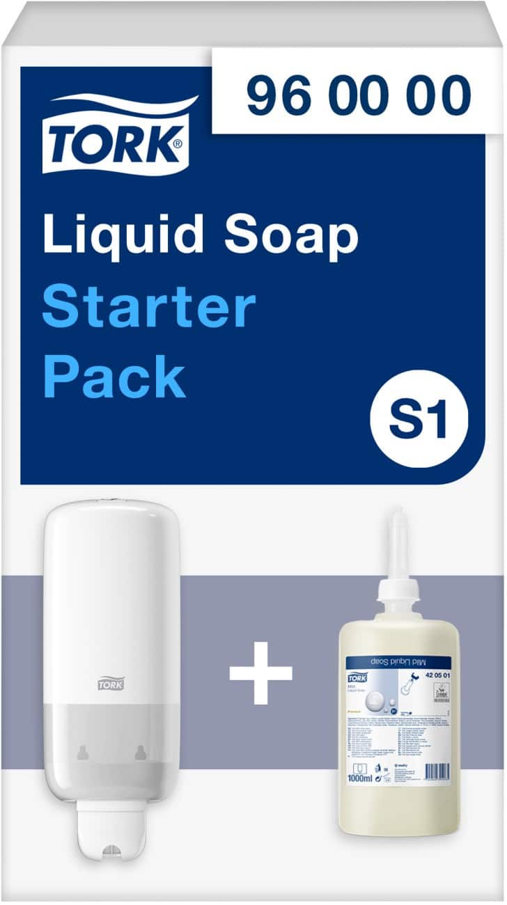 Distributeur et recharge de savon Tork S1 Starterpack Plastique 1 l Blanc