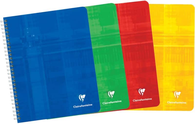Clairefontaine A5+ Spiraalschrift Kleurenassortiment Gelamineerde kartonnen kaft Gelinieerd 90 Vellen