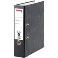 Viking Breed Classeur A4 80 mm Zwart 2 Ringen Karton Wolkenmarmer Staand Gerecycled