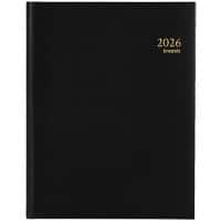 Agenda Brepols 2026 A5 1 Semaine sur 2 pages Allemand, Anglais, Français, Italien, Néerlandais, Espagnol Noir 0.136.1256.01.6.0