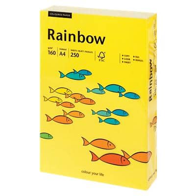 Rainbow gekleurd print-/ kopieerpapier A4 160 gram Geel 18 250 vellen