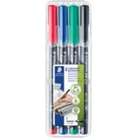 Marqueur OHP/DVD STAEDTLER Lumocolor 318 Fin Ogive 0,6 mm Assortiment Rechargeable 4 Unités