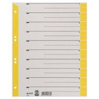 Leitz 1 tot 10 Tabbladen A4+ Geel Kleurenassortiment 1 tab Karton 6 Gaten 1652 100 Stuks