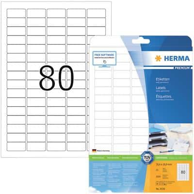 HERMA Multifunctionele etiketten 4336 Wit 35,6 x 16,9 mm 25 Vellen à 80 Etiketten