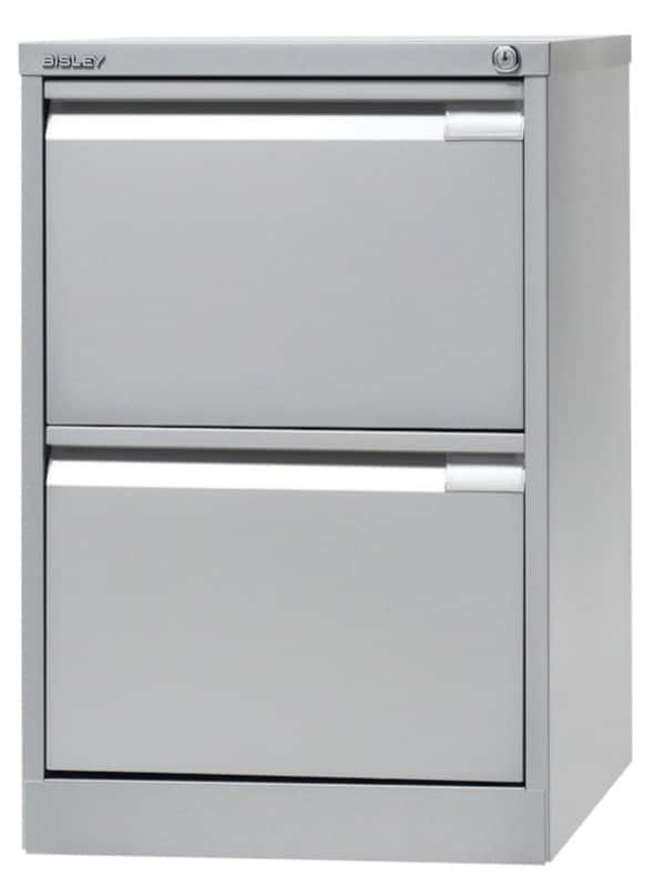 Bisley Stalen Archiefkast 2 Lades 470 x 622 x 711 mm Zilver