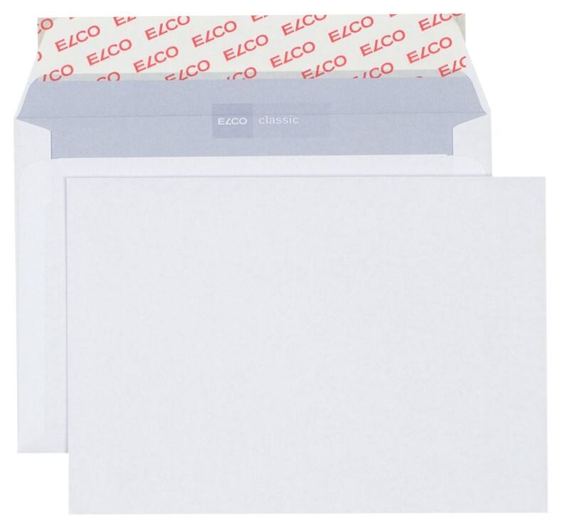 Elco Classic Enveloppen Zonder Venster C6 162 (B) x 114 (H) mm Kleefstrip Wit 100 g/m² 500 Stuks