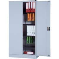 Armoire à portes battantes Realspace Acier 4 Étagères Verrouillable 920 x 420 x 1800 mm Gris clair