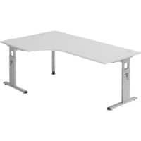 Hammerbacher Matrix Hoogteverstelbaar Bureau Vrije vorm C-Voet 2.000 (B) x 1.200 (D) x 850 (H) mm Aluminium, hout, kunststof, spaanplaat