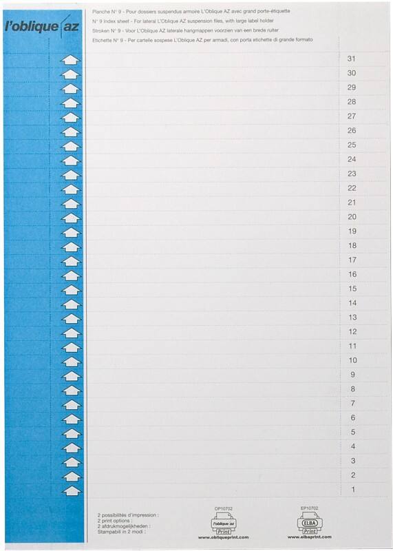 ELBA Ruiterstroken Lateraal N° 9 Blauw Papier Voor kasten, 158 mm 0,9 x 15,6 cm 300 Stuks