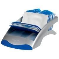Porte cartes de visite DURABLE Visifix Desk Bleu, argenté 200 cartes 13,1 x 24,5 x 6,7 cm