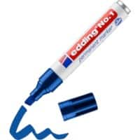 edding No. 1 Permanent marker Breed Beitelpunt 5 mm Blauw Navulbaar