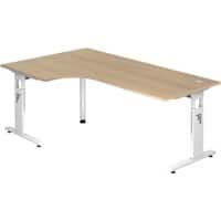 Bureau d'angle Hammerbacher VOS82/E/W Chêne, Blanc 200 x 120 x 65 cm