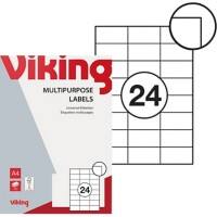 Viking Multifunctionele etiketten 3951234 Zelfklevend Wit 70 x 37 mm 100 Vellen à 24 Etiketten