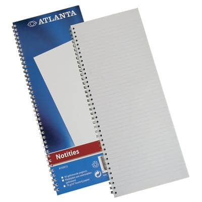 Djois Atlanta 330 x 135 mm Spiraal Blauw Hardcover Notitieboekje Gelinieerd 50 vel