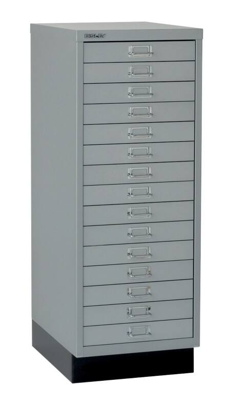 Bisley Meerladenkast 15 Lades Zilver 279 x 408 x 940 mm