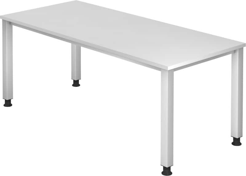 Bureau Hammerbacher Q Series VQS Hauteur ajustable Rectangulaire Blanc 4 pieds métalliques 1800 (L) x 800 (P) x 810 (H) mm Acier, Aggloméré