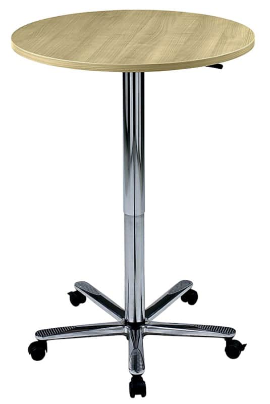 Table Hammerbacher VST Hauteur ajustable Érable Piètement en métal 800 (L) x 800 (P) x 1140 (H) mm Aggloméré, Plastique, Aluminium
