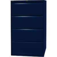 Armoire de classement Bisley Acier 4 Tiroirs Verrouillable 800 x 622 x 1321 mm Bleu Oxford