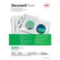 GBC Document Lamineerhoezen A5 Glanzend 125 micron (2 x 125) Transparant 100 Stuks