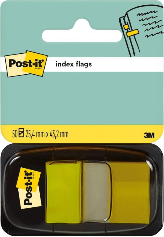 Index adhésifs Post-it Jaune 25,4 x 43,2 mm 50 Bandes