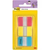 Post-it Index Indexen Rechthoekig 2,54 x 3,81 cm Kleurenassortiment Strong 3 Stuks à 22 Strips