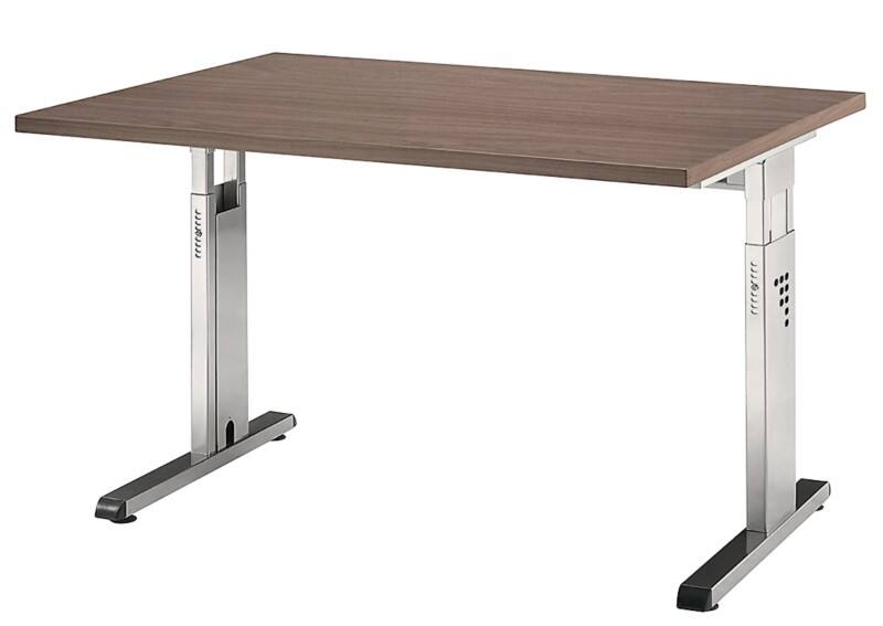 Hammerbacher Matrix VOS Hoogteverstelbaar Bureau Rechthoekig Walnoot C-Voet 1.200 (B) x 800 (D) x 850 (H) mm Spaanplaat, Staal