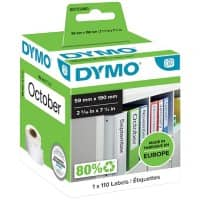 Étiquette universelle DYMO LW Authentique 99019 18433 Autocollantes Noir sur Blanc 59 x 190 mm 110 Étiquettes