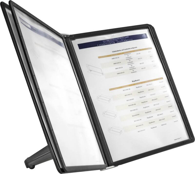 Système de présentation DURABLE Sherpa 5 Panneaux A4 Plastique Noir