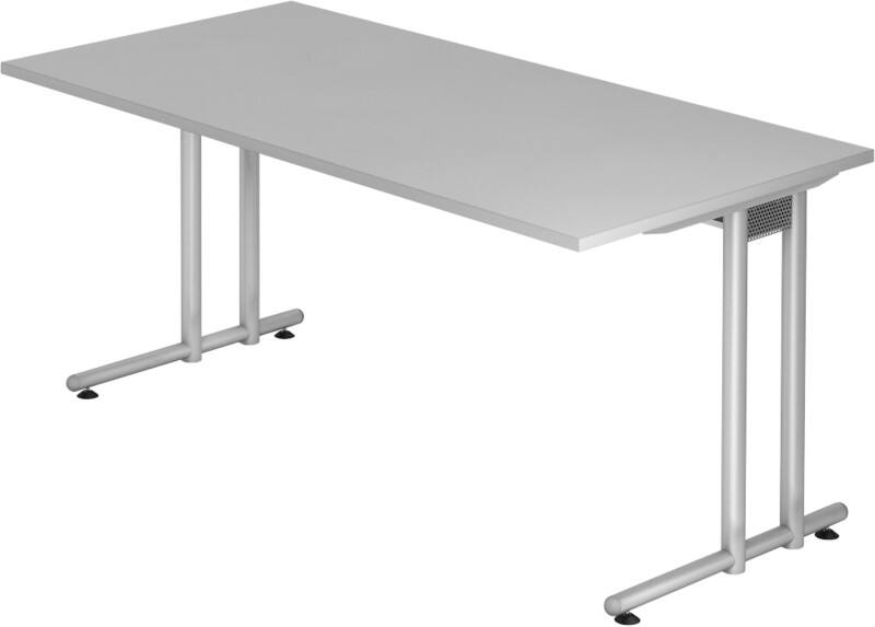 Bureau Hammerbacher Matrix VNS Hauteur pas réglable Rectangulaire Gris C-Pied 1600 (L) x 800 (P) x 740 (H) mm Acier, Aggloméré