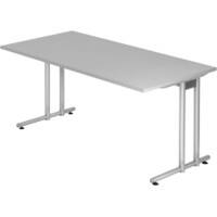 Bureau Hammerbacher Matrix VNS Hauteur pas réglable Rectangulaire Gris C-Pied 1600 (L) x 800 (P) x 740 (H) mm Acier, Aggloméré
