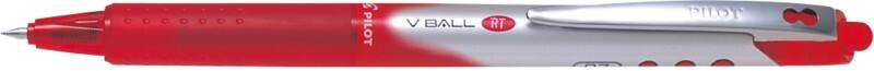 Pilot V-Ball RT Intrekbaar Rollerballpen Rood 0,4 mm Medium Kegelvormig Navulbaar