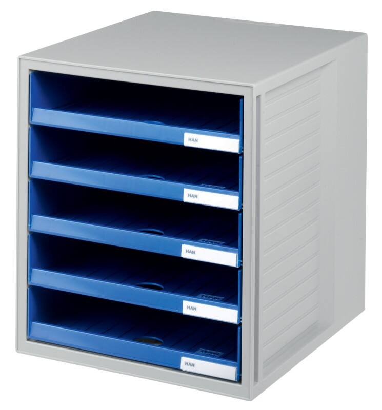 Tiroir HAN Plastique Bleu 5 Tiroirs 27,5 x 33 x 32 cm A4