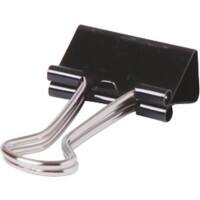 Office Depot Papierklemmen Foldback Clips 19 mm Zwart 40Mn, metaal 12 Stuks