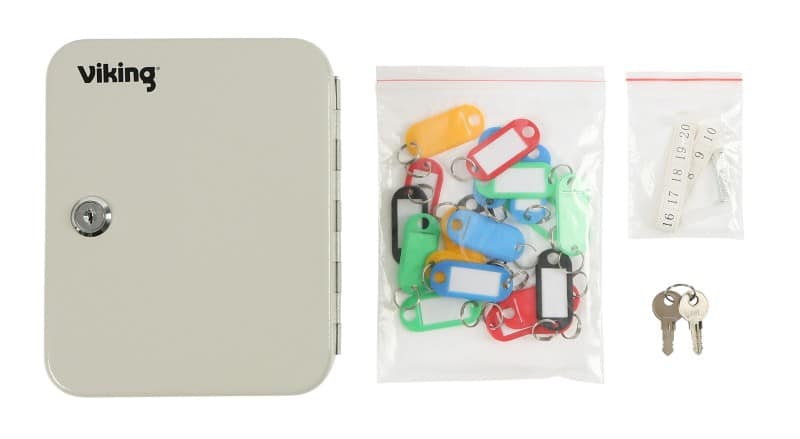 Armoire à clés Viking 20 Crochets Serrure à clé Gris