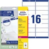 Étiquettes universelles Avery Zweckform L7162-40 A4 Blanc 99,1 x 33,9 mm 16 Feuilles de 40 Étiquettes