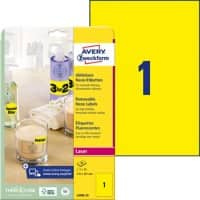 AVERY Zweckform Etiketten L6006-25 Klevend A4 Neongeel 210 x 297 mm  25 Vellen à 1 Etiketten