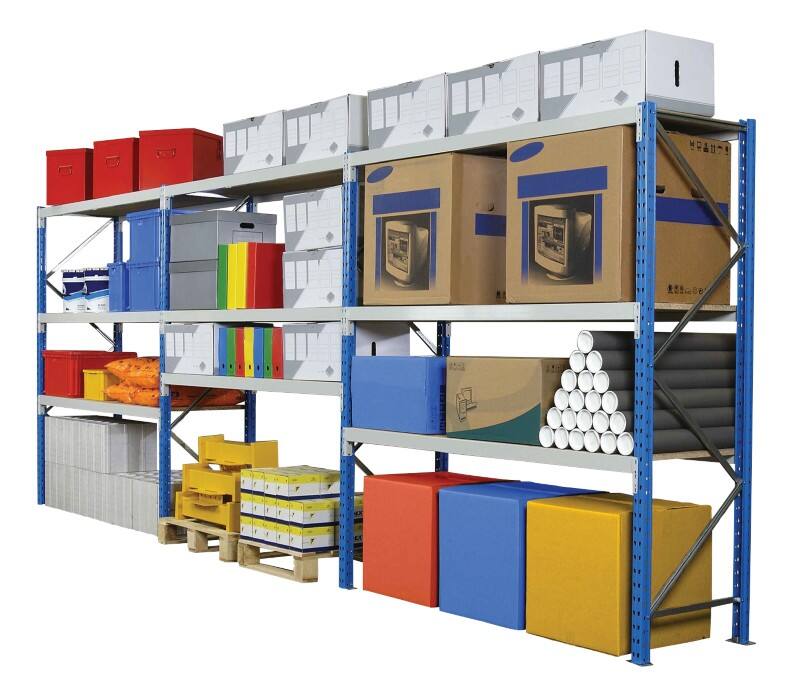 ARNO SPACE Startset stellingkast 3 Planken Staal 1.800 x 800 x 2.500 mm Blauw, lichtgrijs